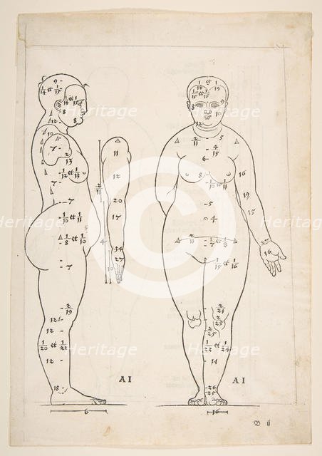 Illustration from Dürers Vier Bucher von Menslicher Proportion, Nuremberg, 1528.n.d. Creator: Albrecht Durer.