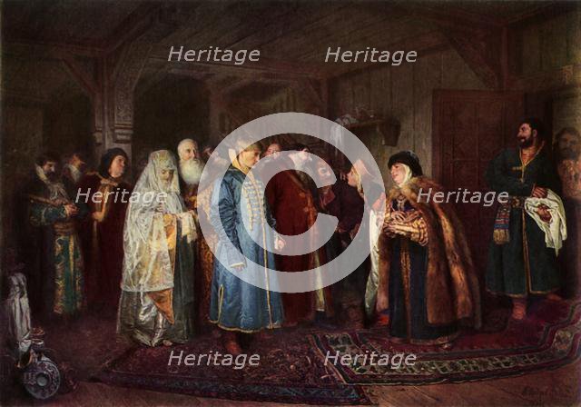 'A Boyar Wedding', 1883, (1965). Creator: Klavdi Vasilevich Lebedev.