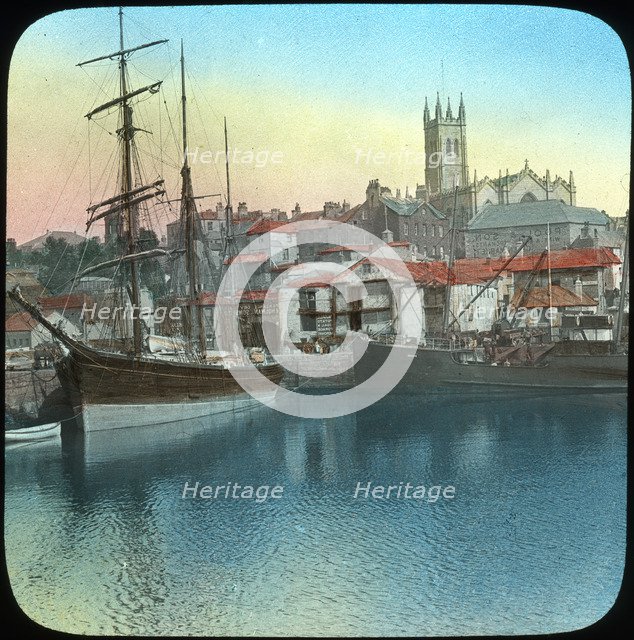 The harbour, Penzance, Cornwall, late 19th or early 20th century. Artist: Church Army Lantern Department
