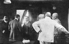 'Les Evenements de Grece; A bord du cuirasse <<Bruix>>: M.Jonnart en conference..., 1917. Creator: Unknown.