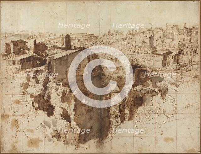 The Waterfall and Town of Tivoli. Creator: Gaspar van Wittell.