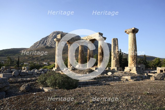 The Temple of Apollo at Corinth, Greece. Artist: Samuel Magal