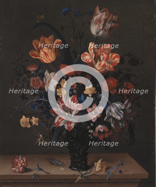 Tulips and Other Flowers in a Rummer, 1663. Creator: Helena Roouers.