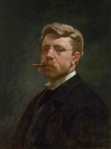 Frank Duveneck Self-Portrait, c. 1890. Creator: Frank Duveneck.