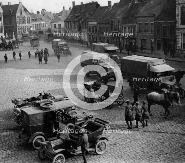 Ford Model T staff car, Poperinge Belgium 1917, Scottish Fusilier regiment. Creator: Unknown.