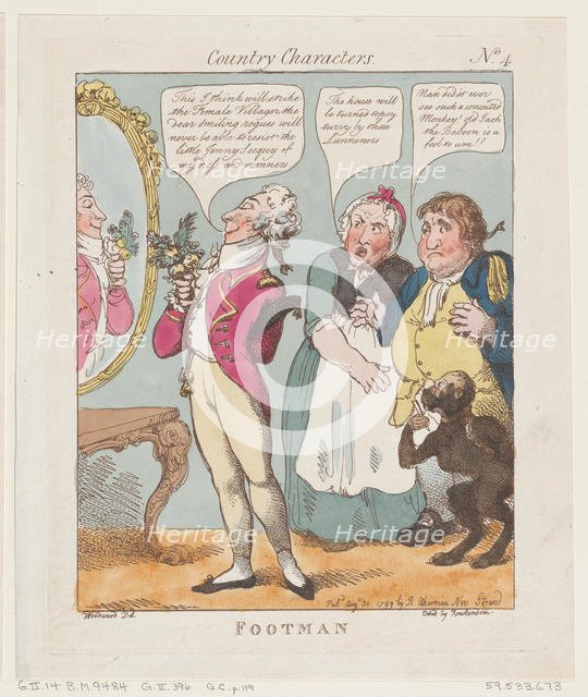 Footman, August 30, 1799., August 30, 1799. Creator: Thomas Rowlandson.