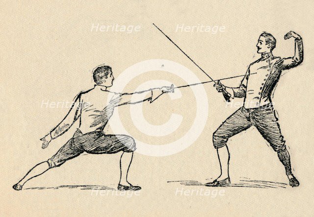 'Parry in Tierce - Fencing', 1912. Artist: Unknown.