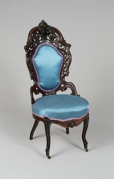 Side Chair, 1856/65. Creator: John and Joseph W. Meeks Company.
