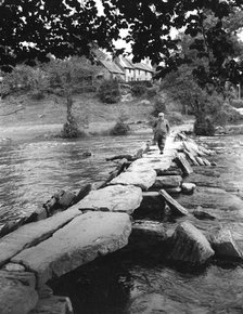 Tarr Steps, near Dulverton, Exmoor, Somerset, c1955. Creator: Arthur Charles Kirby Ware.