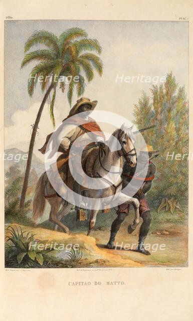 A slave catcher (Capitão do mato). From "Voyage pittoresque dans le Brésil", 1835. Creator: Rugendas, Johann Moritz (1802-1858).