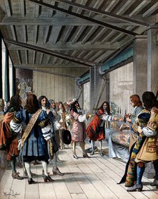 Louis XIV of France visiting the Gobelins tapestry works, 17th century (late 19th century). Artist: Unknown