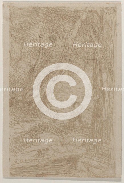 The Woodcutter of Rembrandt (Le Bûcheron de Rembrandt), May 1853. Creator: Jean-Baptiste-Camille Corot.