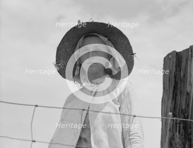 Farmer's daughter in the fields, farm in Georgia, 1937. Creator: Dorothea Lange.