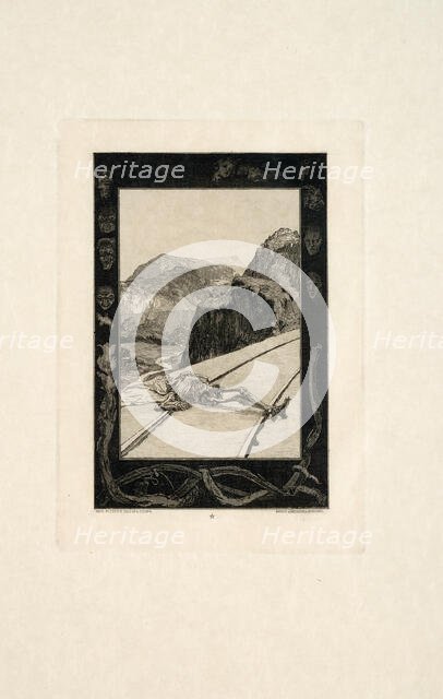 On the Rails, plate eight from On Death, Part I, 1889. Creator: Max Klinger.