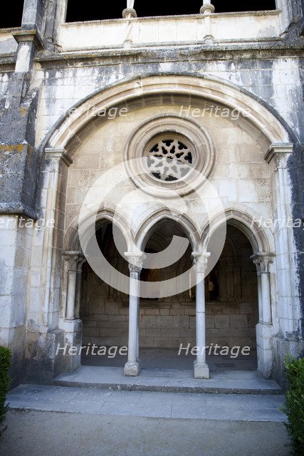 Cloister with arches and columns, Monastery of Alcobaca, Alcobaca, Portugal, 2009. Artist: Samuel Magal