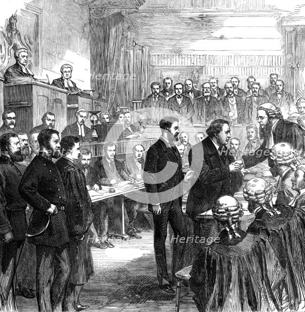 The End of the Tichborne Trial: the Claimant's farewell, 1874. Creator: Unknown.