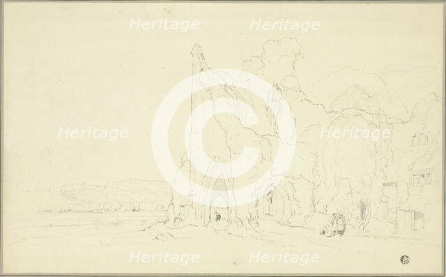 Landscape with Gothic Ruins, 1810/20. Creator: Cornelius Varley.