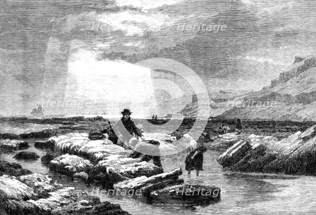 "Crab-Catchers", by E. Duncan, from the exhibition of the Water-Colour Society, 1861. Creator: Unknown.