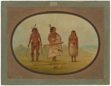 Mohave Chief, a Warrior, and His Wife, 1855/1869. Creator: George Catlin.