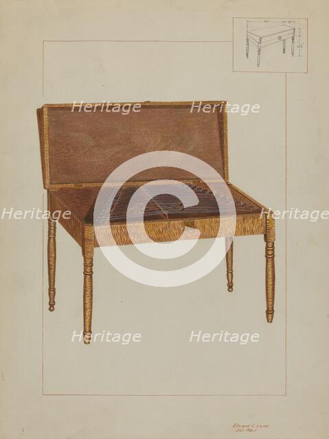 Dulcimer, c. 1937. Creator: Edward L Loper.