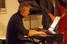 Adrian York, Paul Higgs Quartet, East Grinstead Jazz Club, Chequer Mead Theatre, West Sussex, 2025. Creator: Brian O'Connor.