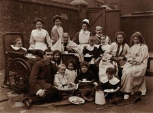 St Mary's Hospital, Plaistow: Basil Hood and Robert Archibald with patients and nurses..., 1904. Creator: Unknown.
