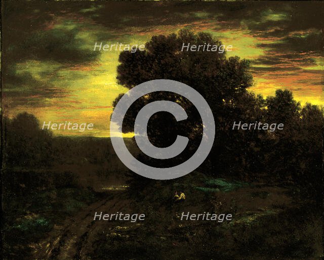 River Landscape at Sunset, ca. 1890. Creator: David Johnson.