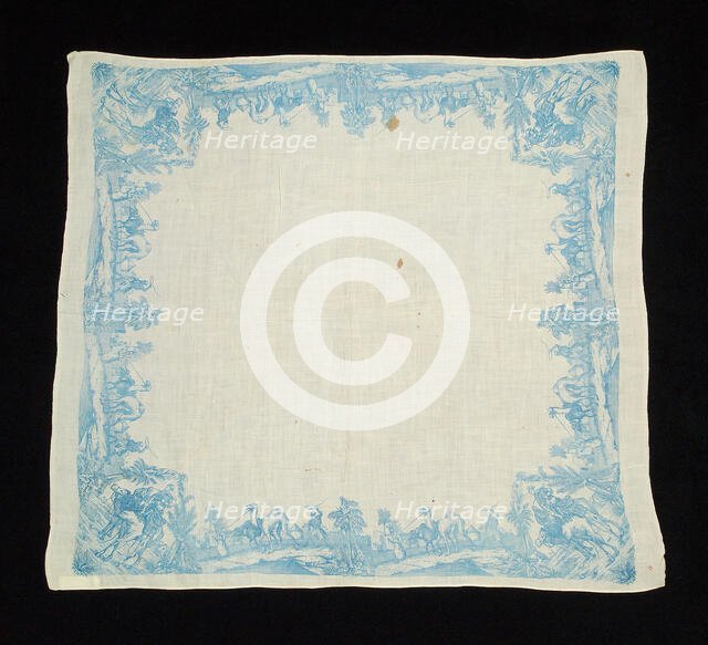 Handkerchief, French, 1800-1810. Creator: Unknown.