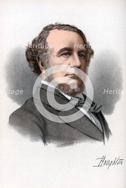 Richard Monckton Milnes, 1st Baron Houghton, English poet and politician, c1890.Artist: Cassell, Petter & Galpin