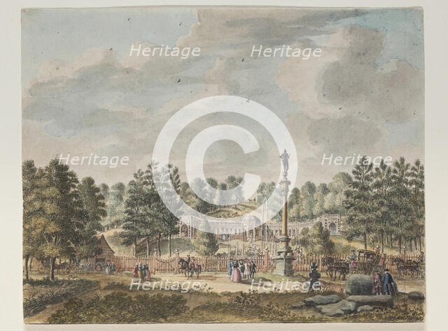 The Amphitheater at Cleves with the Statue of the "Iron Man", 1746. Creator: Jan de Beyer.