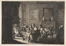 Foolish Virgins Sleeping (Les Vierges folles sommolent en attendant l'arrivée de l'épo..., ca. 1635. Creator: Abraham Bosse.
