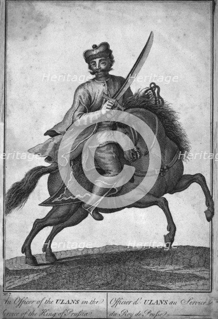 'The Officer of the Ulans in the Service of the King of Prussia', (18th century?). Artist: Unknown.