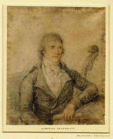 Portrait of the violinist Domenico Dragonetti (1763-1846), c. 1795. Creator: Bartolozzi, Francesco (1728-1813).