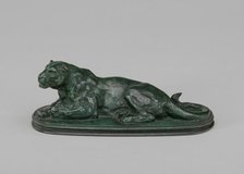 Reclining Panther, model n.d., cast c. 1838/1874. Creator: Antoine-Louis Barye.