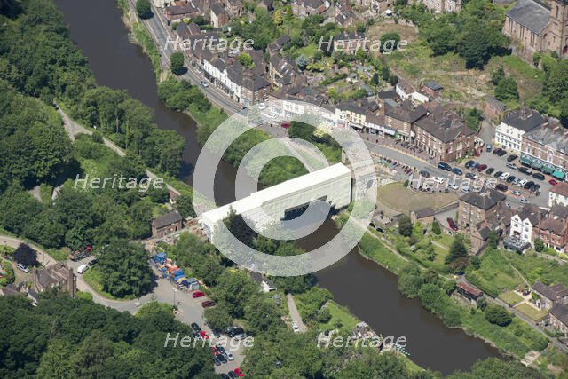 The Iron Bridge undergoing restoration, Ironbridge, Shropshire, 2018. Creator: Damian Grady.