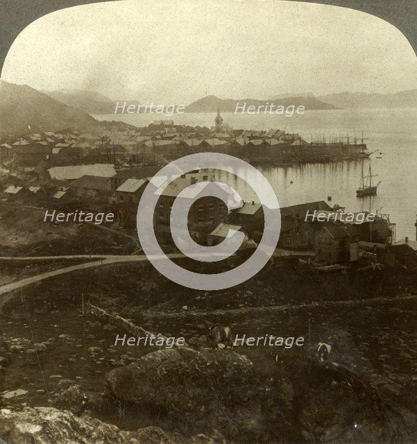 'Hammerfest. The world's northernmost town - no sunset from May 13 to July 29, Norway', c1905. Creator: Unknown.