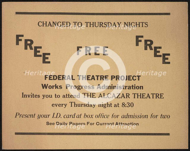 Theatre poster, Los Angeles, Los Angeles, [193-]. Creator: Unknown.