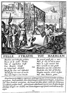 Protestants in the Netherlands executed for heresy during Duke of Alva's repressive rule (1567-73). Artist: Unknown