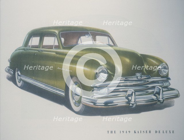 Poster advertising the Kaiser DeLuxe, 1949. Artist: Unknown