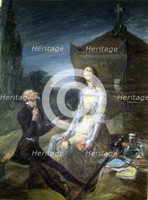 Satire of suicide for Love', oil Painting by Leonardo Alenza.