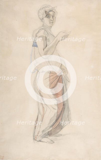 Standing Woman in Moroccan Costume, ca. 1834. Creator: Eugene Delacroix.