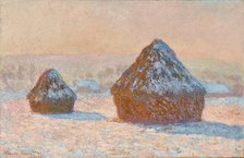 Wheatstacks, Snow Effect, Morning (Meules, Effet de Neige, Le Matin), 1891. Creator: Claude Monet.