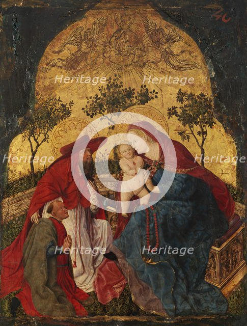 Virgin and Child with a Donor Presented by Saint Jerome, ca. 1450. Creator: Master of the Munich Bavarian Panels.