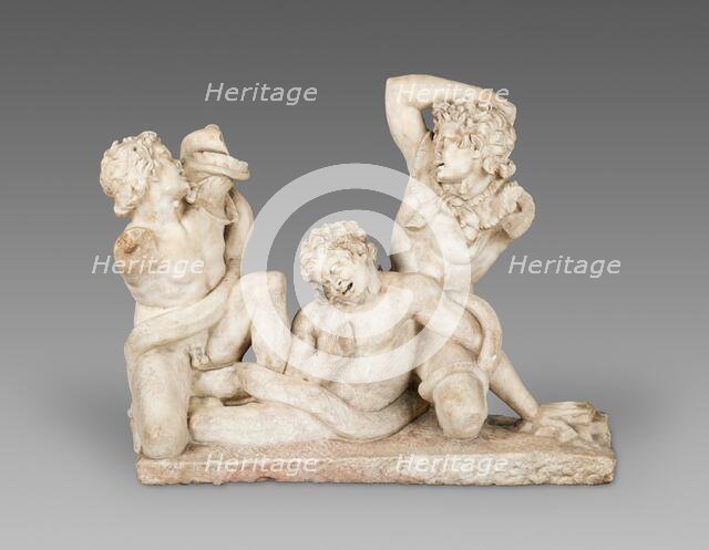 Statuary Group of Three Satyrs Fighting a Serpent, about 1st century CE. Creator: Unknown.