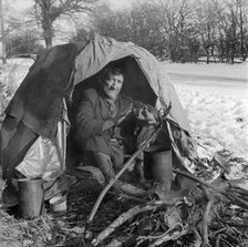 Makeshift shelter, Great Missenden, Buckinghamshire, c1946-c1959. Artist: John Gay