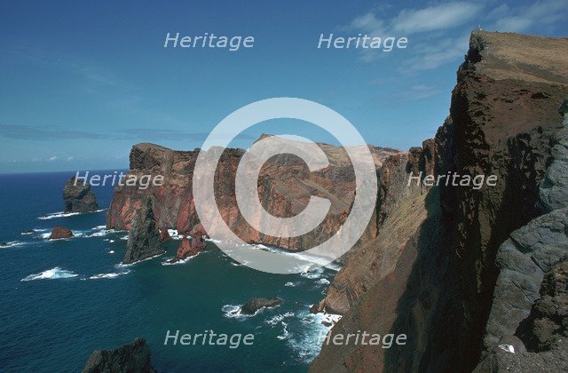 Volcanic sea-cliffs in Madeira.