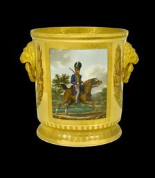 Wine cooler showing an officer of the Royal Horse Artillery, 1817-1819. Artist: Unknown.
