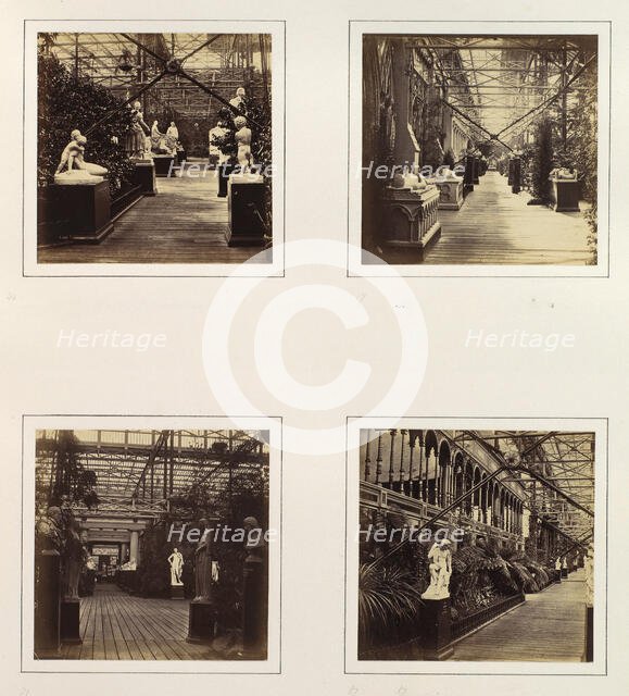 [Court of French and Italian Sculpture; Avenue in Front of Fine Arts Courts; View into..., ca. 1859. Creator: Attributed to Philip Henry Delamotte.