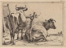 Two Cows Seen from Behind, 1650. Creator: Paulus Potter.