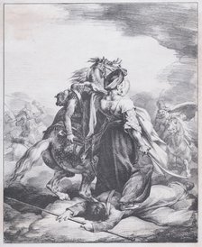 Mameluck Defending a Wounded Trumpeter, 1818. Creator: Theodore Gericault.